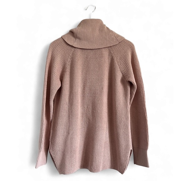 Michael Kors Rosy Pink Cowl Neck Waffle Knitted Sweater - Picture 2 of 2